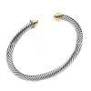 Dy Bracelet De Luxe Designer Torsadé Perle Tête Femmes Mode Polyvalent Twist Bracelets Bijoux Platine Plaqué Cadeaux De Mariage