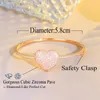 Bangle Beaqueen Pinte Heart Banles Błyszcząca sześcienna biżuteria z cyrkonii dla kobiet Party Brides Akcesoria Wesele B270