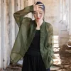 Damenblusen 2023 Chinesischer Stil Baumwolle Leinen Cardigan Bluse Damen Langarm Design Klimatisierte Kleidung Dünne weiche Tops Outwear