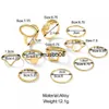 Band Rings New Punk Ring Set Cross Metal Gold Color Hip Pop Leaves Ring For Women Vintage Knuckle Joint Jewelry Gift J230602