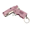 Mini Toy Half Metal Gun Toys With 1000pcs Rubber Band Bullets Fun Folding Pistol Key Charm Pendant Kids Birthday Presents Toy Boy Girl Game Party Favors 2102