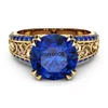 Band Rings HOYON 14K Gold Color Blue Sapphire Ring For Women Wedding Jewelry Diamond Style Ring Red Gemstone Ruby Rose Ring Free Shipping J230602