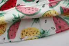 Mädchen Kleider Blumenmädchen Wassermelonenkleid Ärmellos Prinzessin Kinder Kinder Sommerkleid Sommer Obst Blumen Kurz