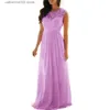 Sukienki imprezowe O-Neck Talia Obcisły rękawowy Szyfonowy sukienka Elegancka szydełkowa w stylu Koronkowa patchworka długa sukienka weselna sukienka T230602