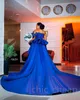 2023 MAI ASO EBI ROYAL BLUE PROM Robe Sirène Sirène Crystals de perles de soirée Fête formelle Deuxième réception Robes de fiançailles d'anniversaire Robe de Soiree ZJ350