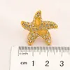 Stud Fashion Style Designer Marca Stud Brincos High-End 18K Banhado A Ouro Brinco De Aço Inoxidável Incrustado Cristal Geometria Starfish Orelha Jóias De Casamento Presente 240306