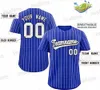 Maillot de baseball personnalisé cousu n'importe quel nom n'importe quel numéro maillots de broderie à la main hommes femmes jeunesse surdimensionné mixte expédié toute l'équipe bleu 0206025