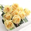 Decorative Flowers Flannel Simulation Flower Rose Living Room Table Decor Fake Ornaments Wedding Shooting Props Valentine's Day DIY