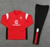 2023 2024 AC Milan Tracksuit Jerseys Tuta Maglia 23 24 AC Milan Training Suit Suretement Foot Camiseta Jerseys Chandal Kit 축구 남자와 어린이 Uomo Calcio Maillot