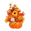 Fleurs décoratives citrouille artificielle automne Thanksgiving décorations Simulation tournesols pomme de pin Berry Po accessoires