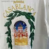 T-shirty męskie 2023 Biała Casablanca Avenue T Shirt Mężczyźni Kobiety podwójne graficzne tee casablanca lekko luźne topy bawełny krótki rękaw T230602
