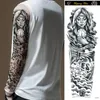 Tattoos, 20 Blatt, großer voller Arm, temporäre Tattoo-Aufkleber, Männer und Frauen, cooler Schädel, Wald, Fisch, Bein, Schulter, Ärmel, gefälschte Körperkunst, Totem