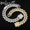 Braccialetti con ciondoli TOPGRILLZ Bracciale da uomo 18mm Baguette Prong Cuban Link CZ Catena ghiacciata Hip Hop di alta qualità Gioielli di lusso per regalo 230602