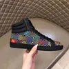 2023 casual men designer shoes rainbow letter printed black white Luxury basketball Mens shoe streetwear fast ship rh010106