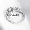 Pierścienie zespołowe Smyoue 18k plastowane 3,6ct wszystkie pierścienie moissanitowe dla kobiet 5 kamieni błyszcząca diamentowa oprawa ślubna S925 Srebrna biżuteria Gra J230602
