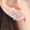 Stud for Women Flower Earrings Zircon Ear Climber Earring Daily Casual Engagement Party Jewelry