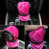 New Winter Rhinestone Crystal Soft Plush Gear Shifter Collars Cover Auto Handbrake Covers Seat belt Case Auto Interior Accessories