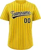 Anpassad basebolltröja personlig sydde valfritt namn valfritt nummer handbroderi tröjor män kvinnor ungdomar överdimensionerade blandade alla team gul 0206037