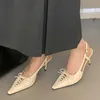 NXY Sandalen Elegante Vrouw Schoenen met Hakken 2023 in Zomer Ondiepe Mode Lace Up Puntschoen Dames Pumps Vrouwelijke Hoge Hakken 230511