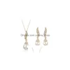 Earrings Necklace High Quality Romantic Gold/Sier Plated Freshwater Pearl Angel Wings Necklace/Stud Bridesmaid Jewelry Sets For Wo Dh7Sj