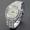 Нарученные часы пропускают iced out watch for men fashion luxury diamond hip hop watch винтажные водонепроницаемые светистые руки часы наиболее продаются 230602