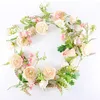 Decorative Flowers Faux Rattan Fresh-keeping UV-resistant DIY Romantic Banquet Wedding Decorating Fake Rose Vine Simulation Party Decor