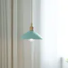 Pendant Lamps Nordic Indoor Simple Japanese Blue LED Lights Restaurant Bedroom Living Room Bedside Bar House Single Head Chandelier