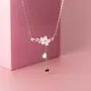 Charm romantisk rosa körsbärsmycken set för kvinnor elegant söt rosblomma halsband örhängen bröllop gåva R230603