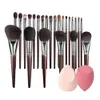 Borstar OVW 24 PCS Make Up Borstes With Bag Professional Goat Hair Makeup Brush Case Holder Powder Foundation Brush Set