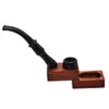 Smoking Pipes New Handmade Free Style Ebony Pipe with Detachable Filter and Curved Handle Cigarette Accessories