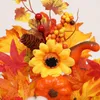 装飾的な花人工カボチャ秋の感謝祭の装飾シミュレーションヒマワリ松ぼっくりベリーPOの小道具