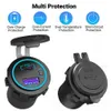 Billaddare 48W USB Poort Charger Car 12V Outlet Laptop Charger USB C PD 18W QC3.0 Car Port Socket Waterproof med Power Switch för RV -bil