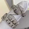 Band Rings European classic jewelry 925 sterling silver zircon double ring snake bone ring Women's personalized high-end fashion brand J230602