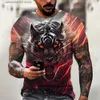 Мужские футболки Tiger Fighting Fighting Beast Fierce футболка 3D Print Trub