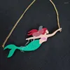 Подвесные ожерелья Kuguys Mermaid Big Fashion Акриловые женские ювелирные украшения