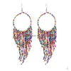 Dangle Lustre Européen Et Américain Bijoux De Mode Rétro Bohème Style National Boucles D'oreilles Longues Perles Gland Pendentif Femme Dr Dhpbg