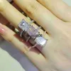 Band Rings 2023 new design luxury pink ice cut 925 sterling silver ring for women wedding engagement finger lady gift jewelry R7233S J230602