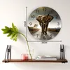 Wall Clocks Africa Elephant 3d Clock Modern Design Farmhouse Decor Kitchen Vintage PVC Round Living Room Decoration