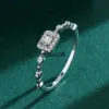 Anneaux De Bande 2022 NOUVEAU Baguette Exquise Diamant Cristal Couple Bague Pour Les Femmes Géométrique Authentique En Argent Sterling Saint Valentin Bijoux J230602