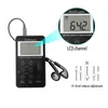 Hanrongda Mini Radio Portable AM/FM Dual Band Stereo Pocket Mottagare med Battery LCD Display Earphone HRD-103