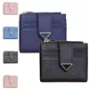 designer di lusso Saffiano Triangle portamonete portachiavi in vera pelle portamonete mini portafogli da donna borsa tote da uomo porta carte con scatola porta carte 9 slot per carte portachiavi