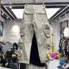 Erkekler Pantolon 2021 3D Çoklu Cep Kargo Pantolon Erkek Kadın Yüksek Kaliteli Joggers Drawstring Fermuar Sweetpants Track Pantolon Nakış Mark T230602