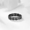 حلقات الفرقة Tigrade 4mm أسود 925 الجنيه الفضي الاسترليني المجوهرات Celtic Ring Ring Women Edernity Completing Band Fashion Rings Rings J230602