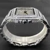 손목 시계 Miss Ice Out Square Watcher Men Top Brand Luxury Full Diamond Mens Watches Ultra Thin Waterproof Hip Hop Clock Dropshipping 230602