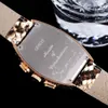 Croco Tonneau Python skórzane męskie zegarek Rose Gold Champagne Dial Szwajcarski kwarc Sapphire Crystal Luxury Randwatch 4 kolory