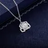 سلاسل لامعة S925 Sterling Silver One Moisan Diamond Necklace Light Luxury Rose Rose Resterbone Chain