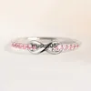 Band Ringen Huitan Eternity Infinity Shape Vrouwen Ringen met Roze Zirconia Romantisch Voorstel Verlovingsringen Gift Bruiloft Liefde Sieraden J230602