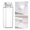 Storage Bottles Milk Carton Water Transparent Square Sealed Bottle Juice Cup For Outdoor Sports Travel Camping