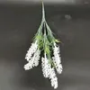 Decorative Flowers Fake Lavender Plastic Leaves Artificial Home Greenery For Indoor Outside Garden Yard Wedding Decor Dropship