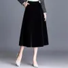 Robes Chic Veet Aline jupes nouveau 2023 automne hiver taille haute femmes mince jupes longues Style coréen élégant noir Midi jupes femme
